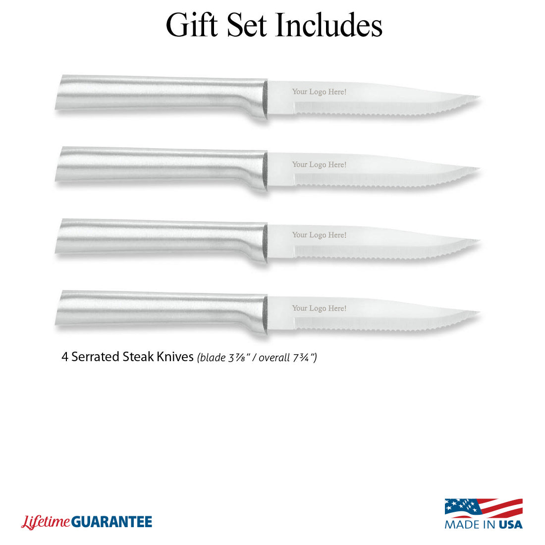 Four Serrated Steak Knives Gift Set
