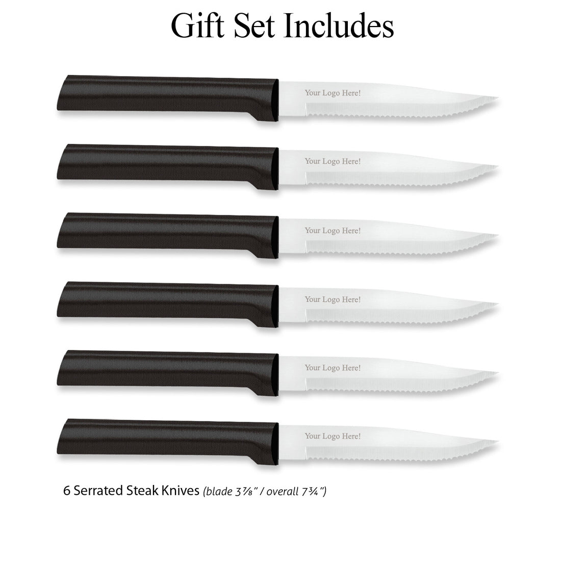 Six Serrated Steak Knives Gift Set