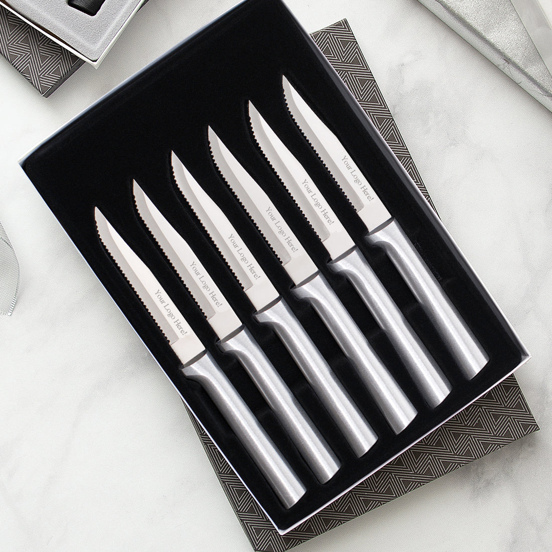 Six Serrated Steak Knives Gift Set