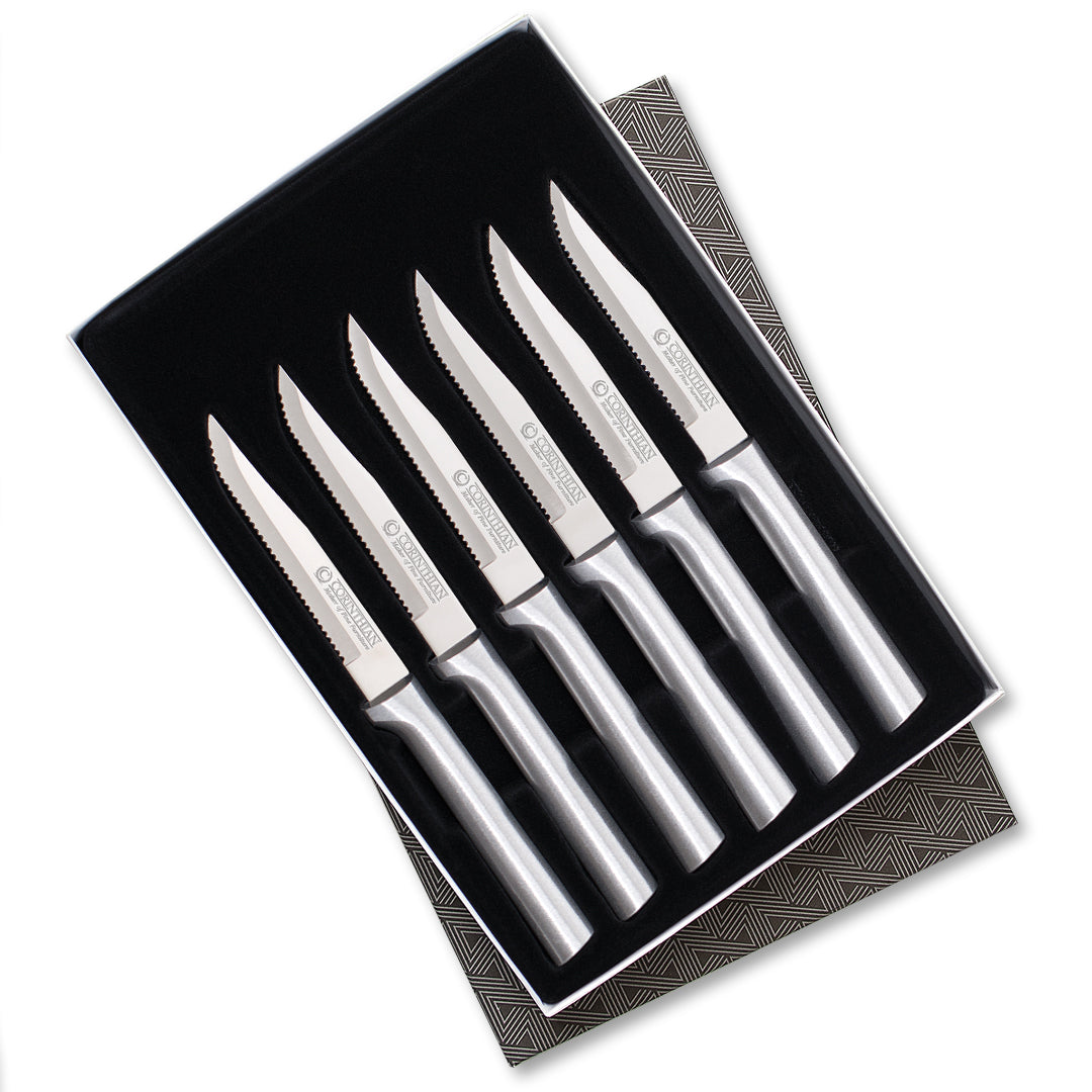 Six Serrated Steak Knives Gift Set
