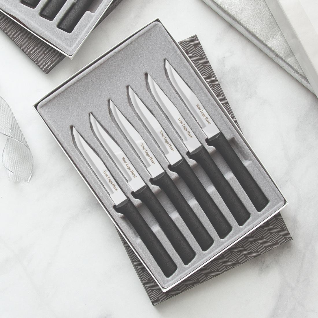 Rada S06 6-Piece Steak Knife Set – USA Made Non-Serrated Straight Edge Stainless